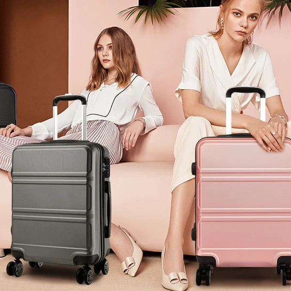 Grande Valise Hardshell Légère, Valise Trolley payée ity L, 4 Roues Jumelles, Serrure TSA, Matériau ABS