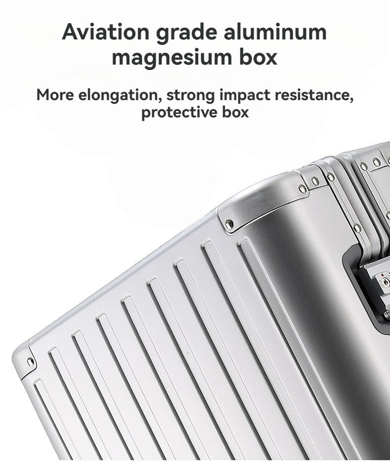 Bagages durables en alliage d'aluminium Magnalium pour hommes et femmes, bagage à main de grande capacité, voyage d'embarquement, nouveau, 2024, 20, 24, 26 et 28 pouces