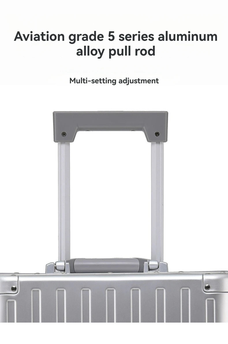 Bagages durables en alliage d'aluminium Magnalium pour hommes et femmes, bagage à main de grande capacité, voyage d'embarquement, nouveau, 2024, 20, 24, 26 et 28 pouces, poignee