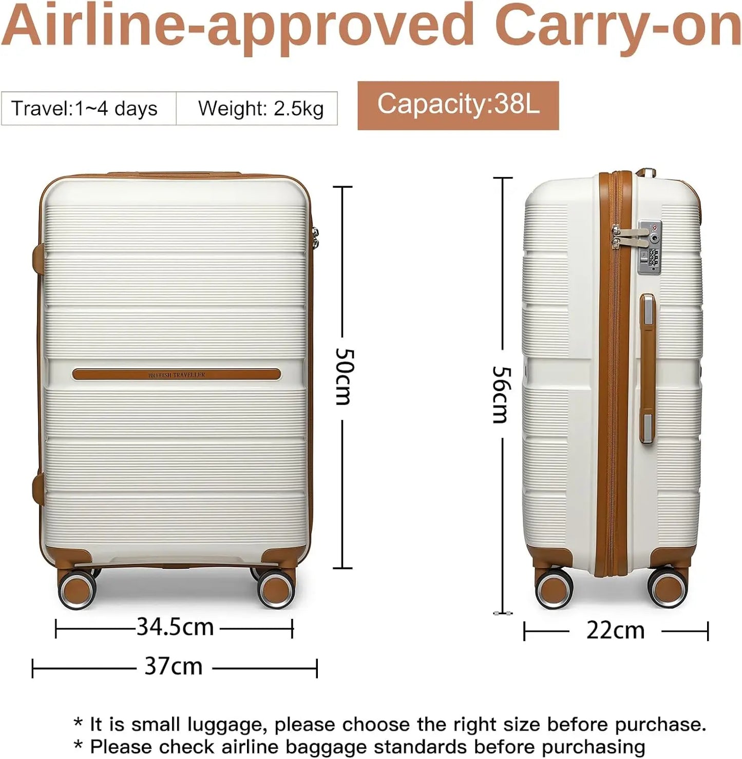 Ensemble de bagages British Traveler avec sac de voyage