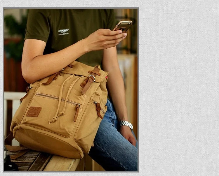Sac à dos en toile vintage