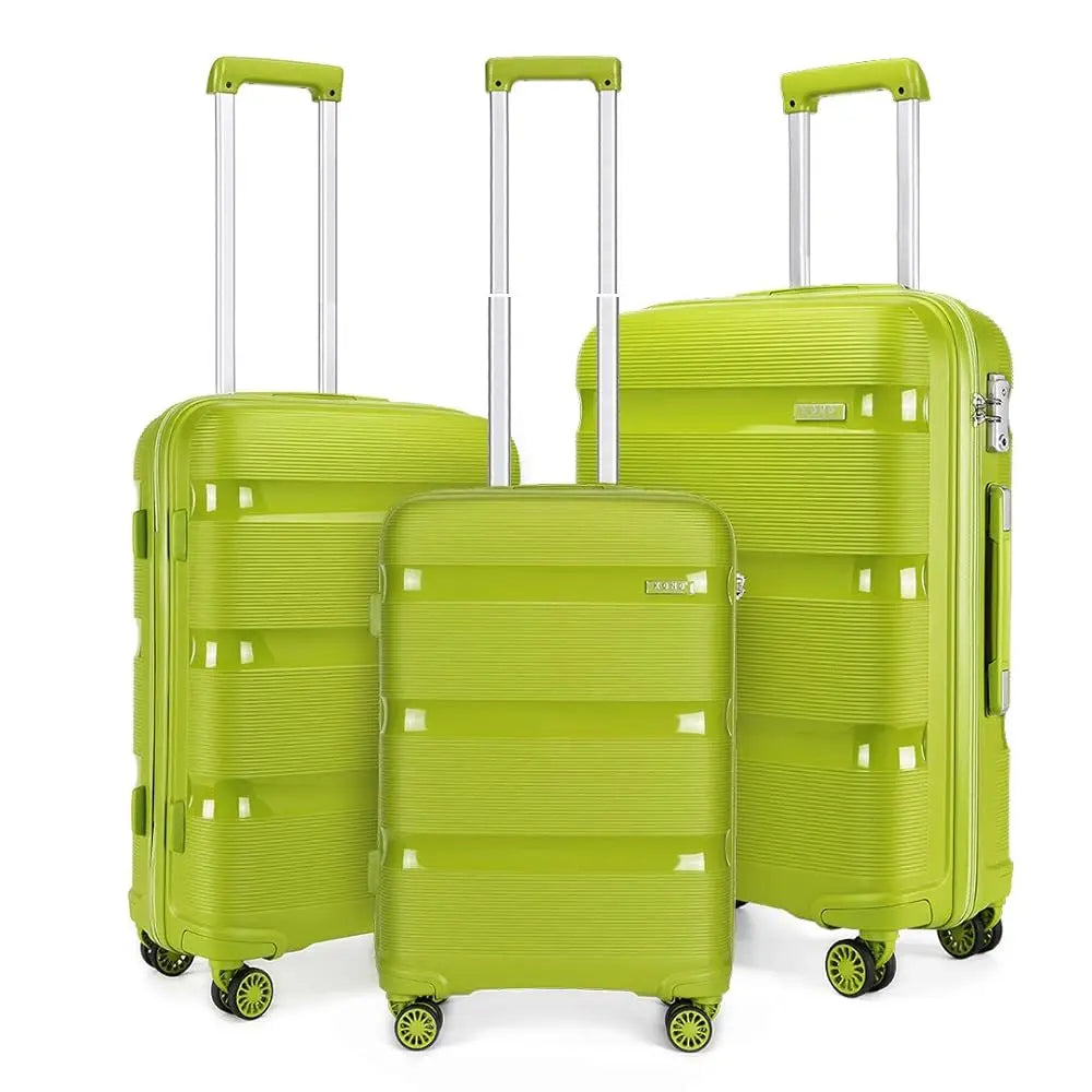 3 valise de voyage en PP avec 4 roulettes rotatives