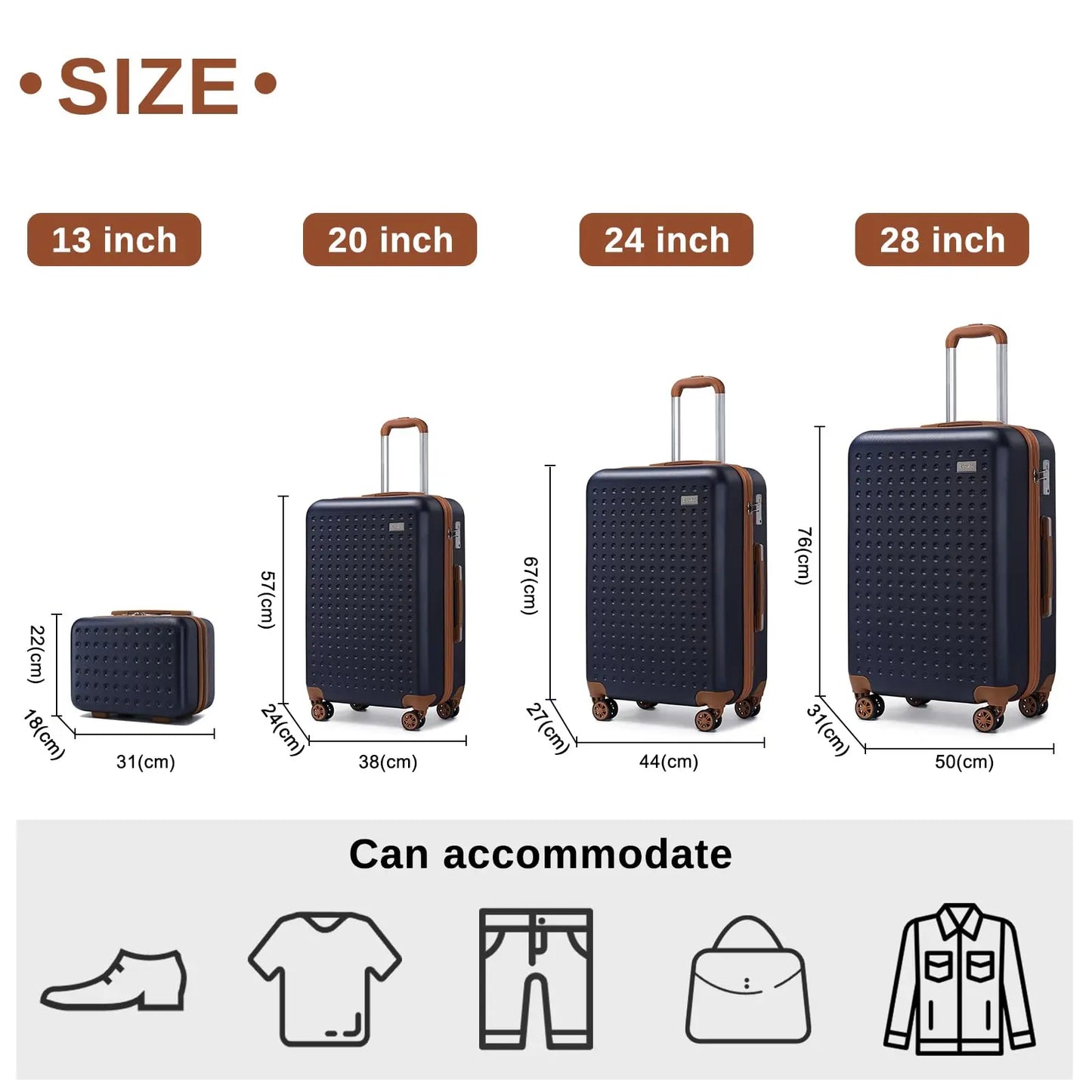 Ensemble de valises de cabine légères