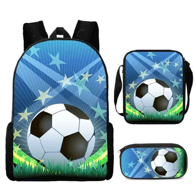 3 pièces/ensemble de sac d'école de Football
