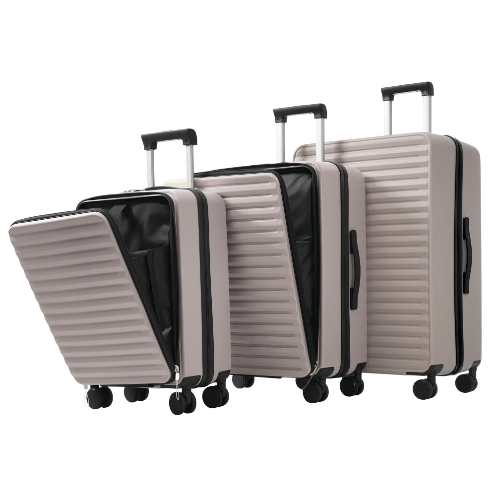 Ensemble innovant de 3 valises s'ouvrant par l'avant