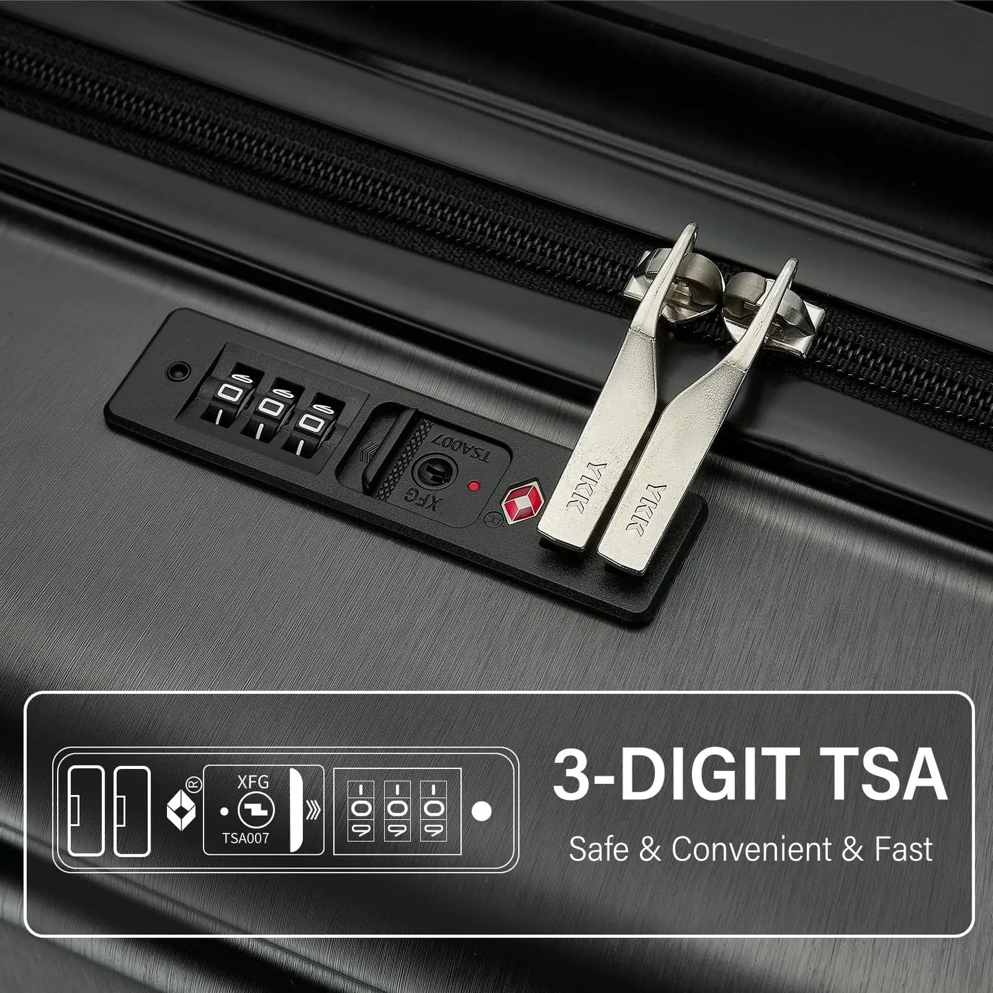 Set of 4 sturdy suitcases with telescopic handle