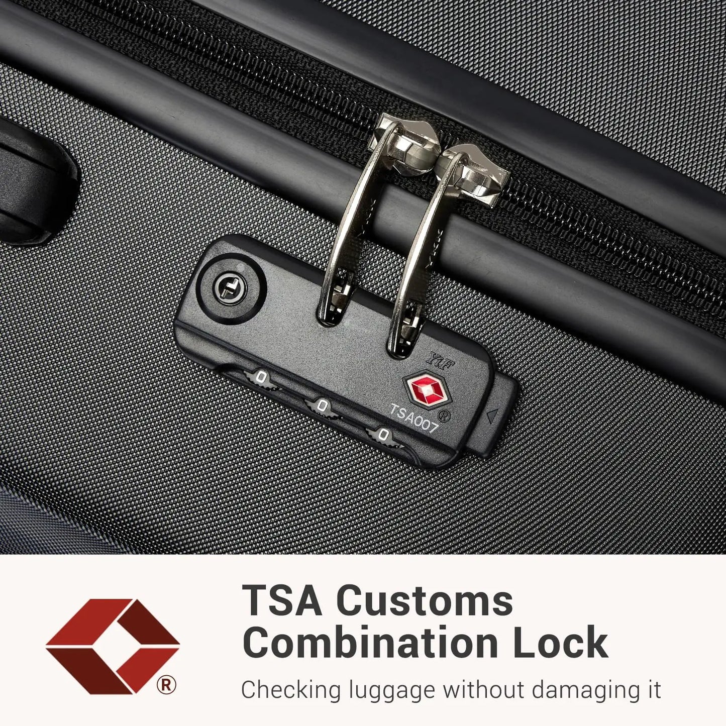 Valise légère à coque rigide en PC et ABS avec serrure TSA