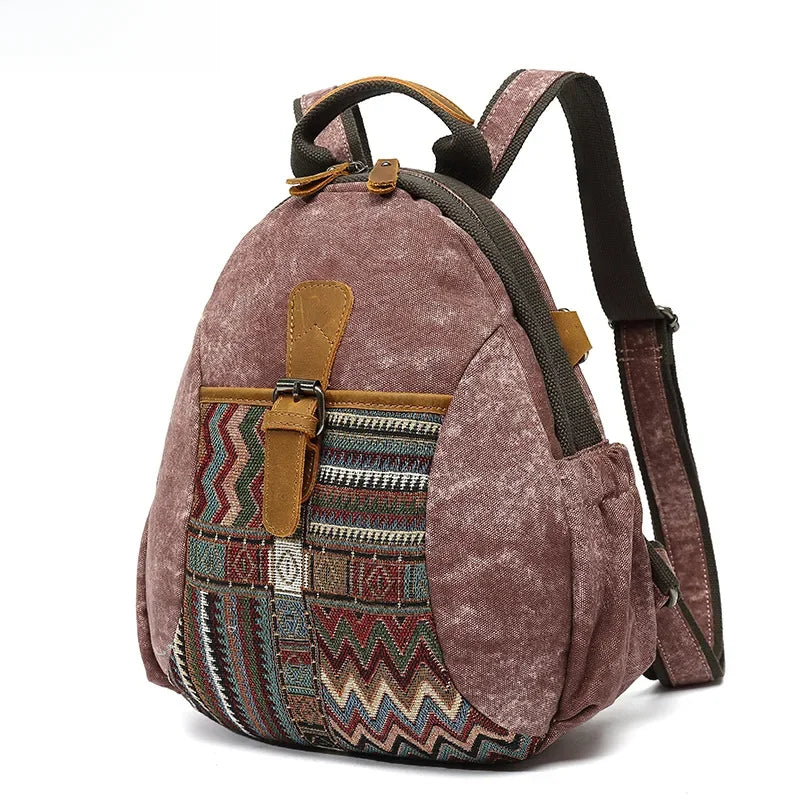 Sac à dos de voyage à motif floral de style ethnique