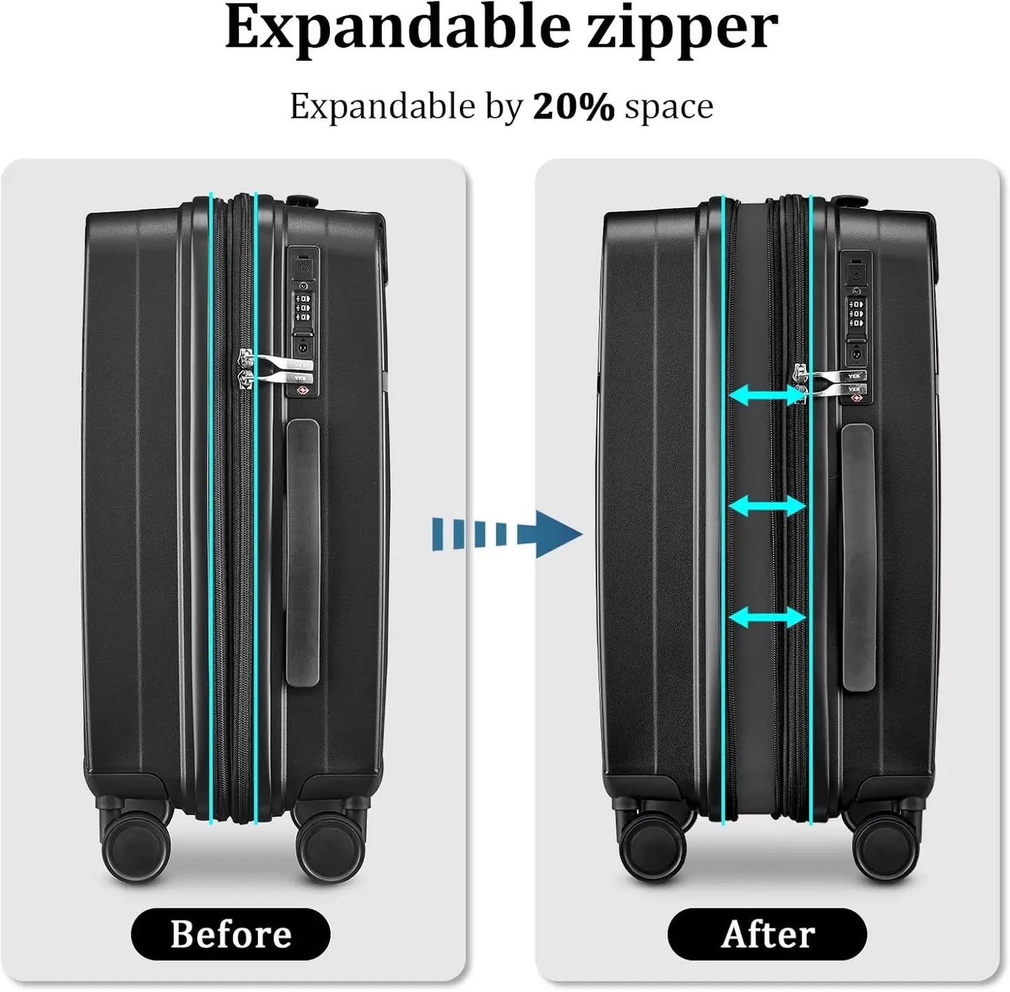 Ensemble de bagages à main et valise durable