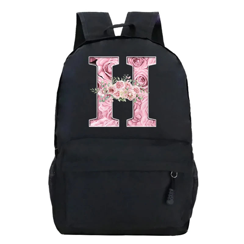 Rose alphabet sac à dos