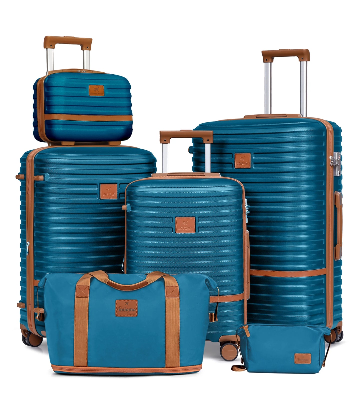 ensemble de bagages bleu et valise bleu 6 pieces