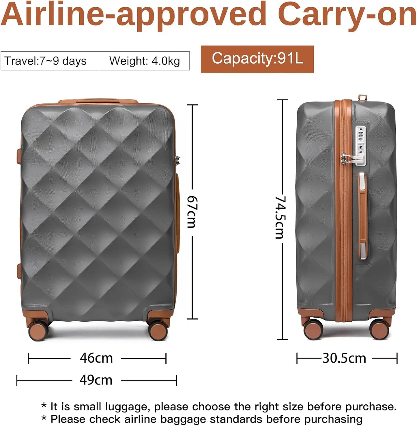 2-piece suitcase set with free shipping