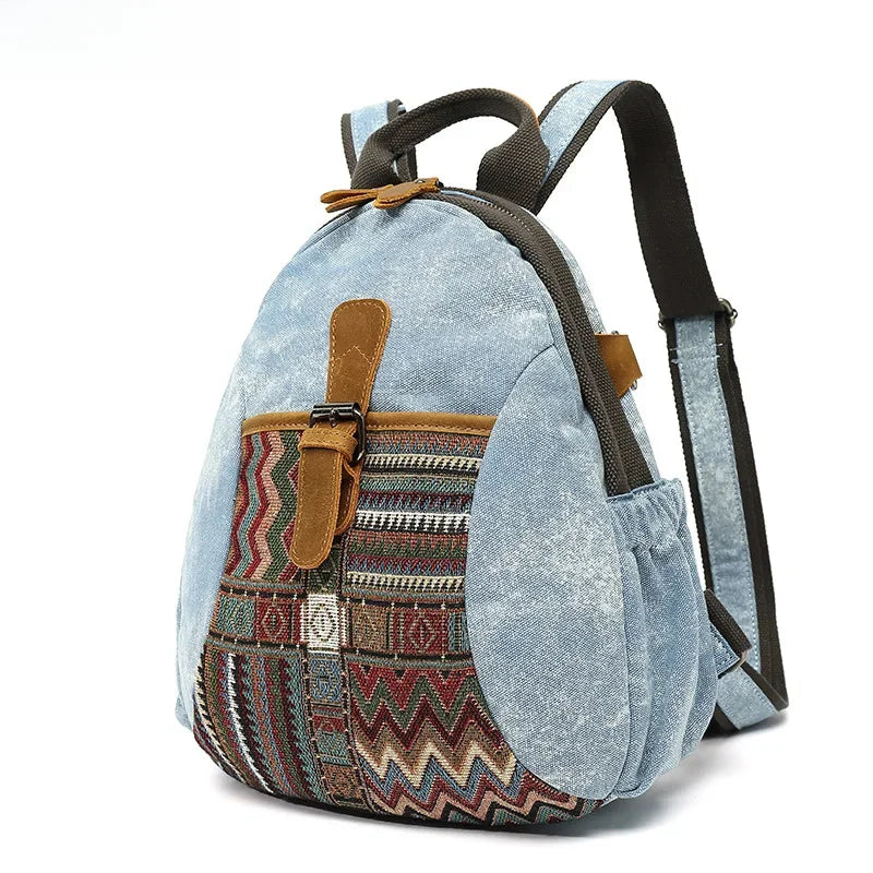 Sac à dos de voyage à motif floral de style ethnique