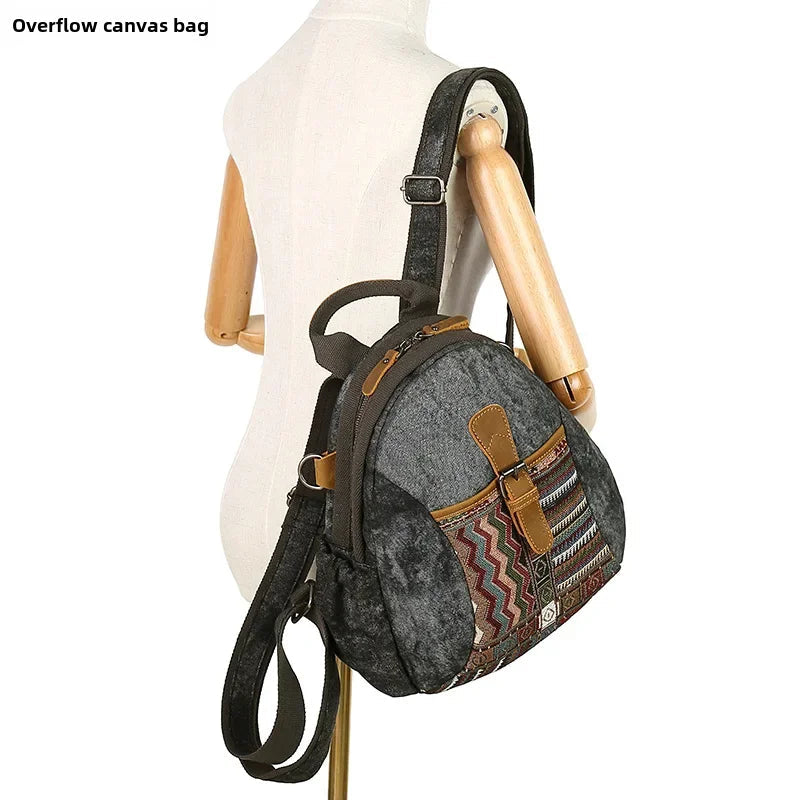 Sac à dos de voyage à motif floral de style ethnique