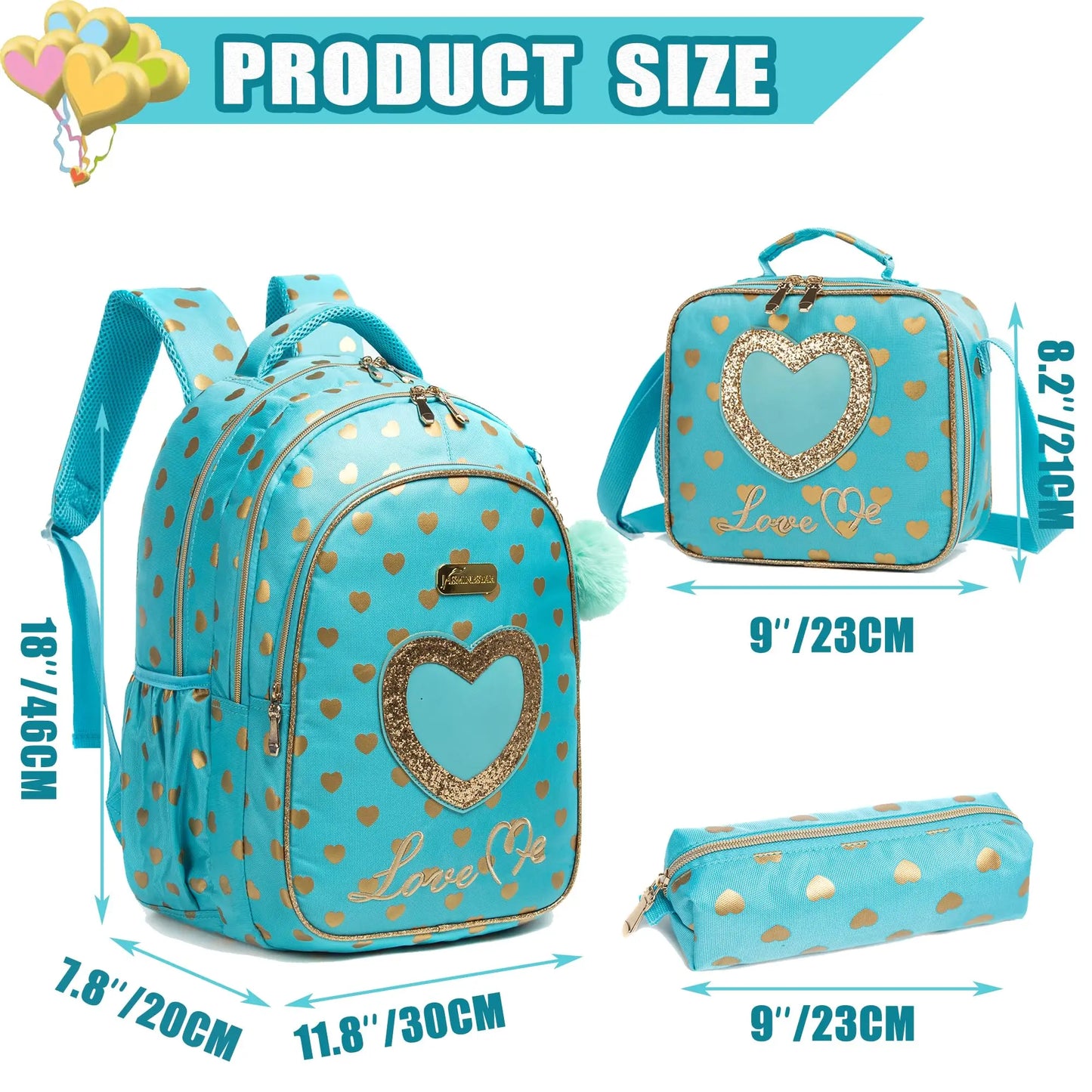 Sac à dos avec sac à déjeuner et trousse