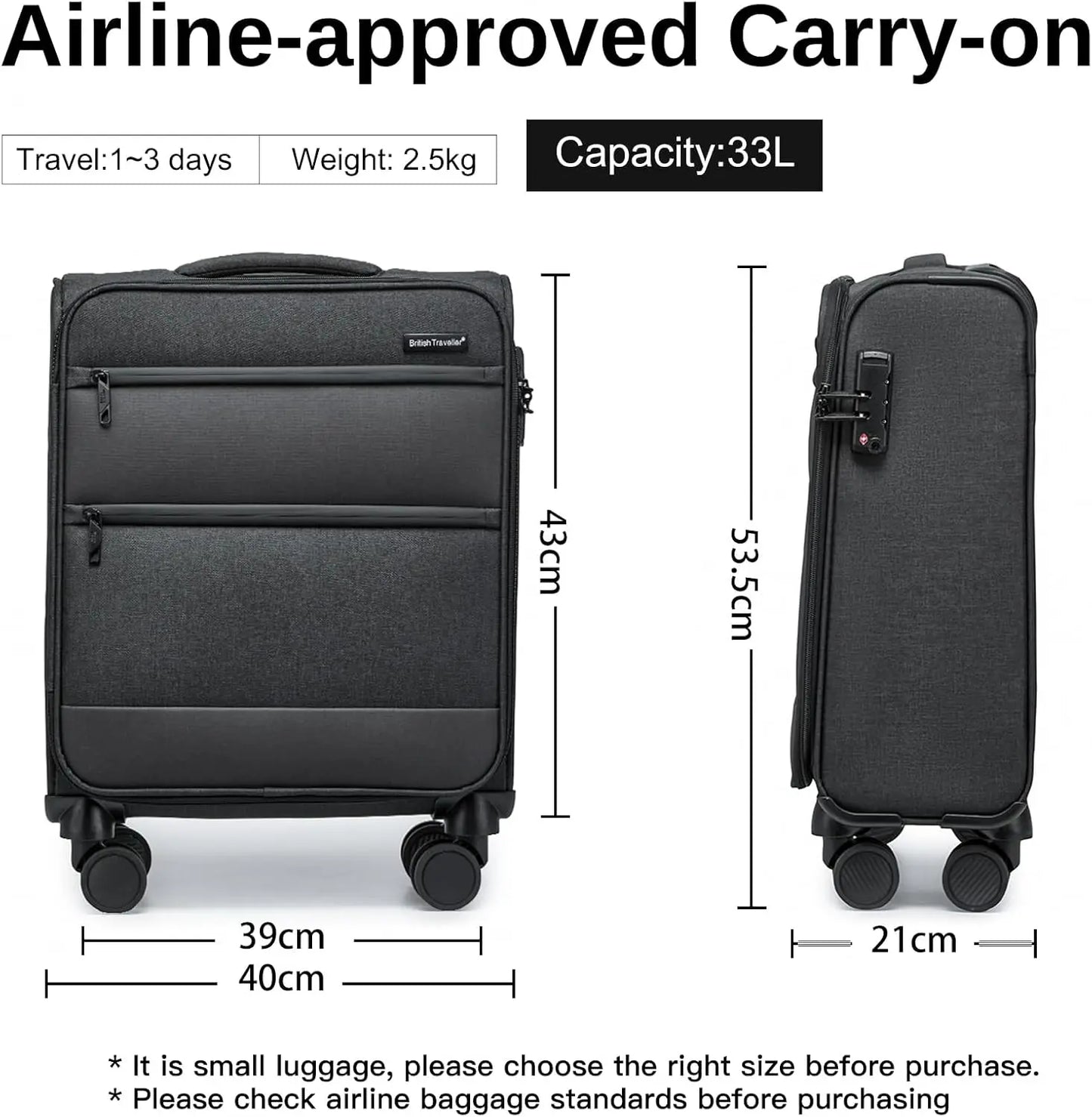 Valise 20 pouces, cabine