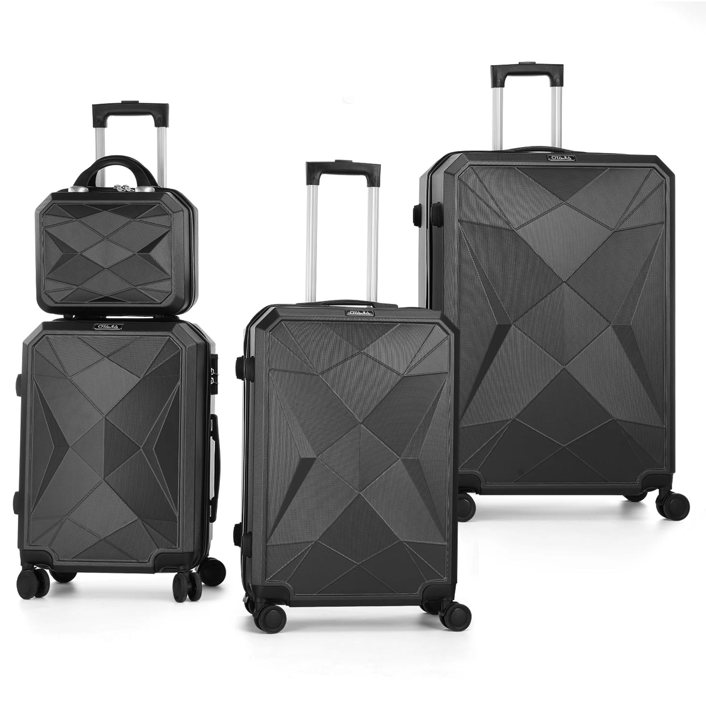 Ensemble de 4 valises rigides roulantes
