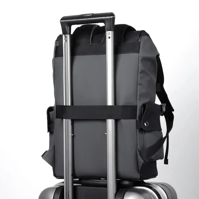 Grand sac à dos étanche en cuir PU pour ordinateur portable