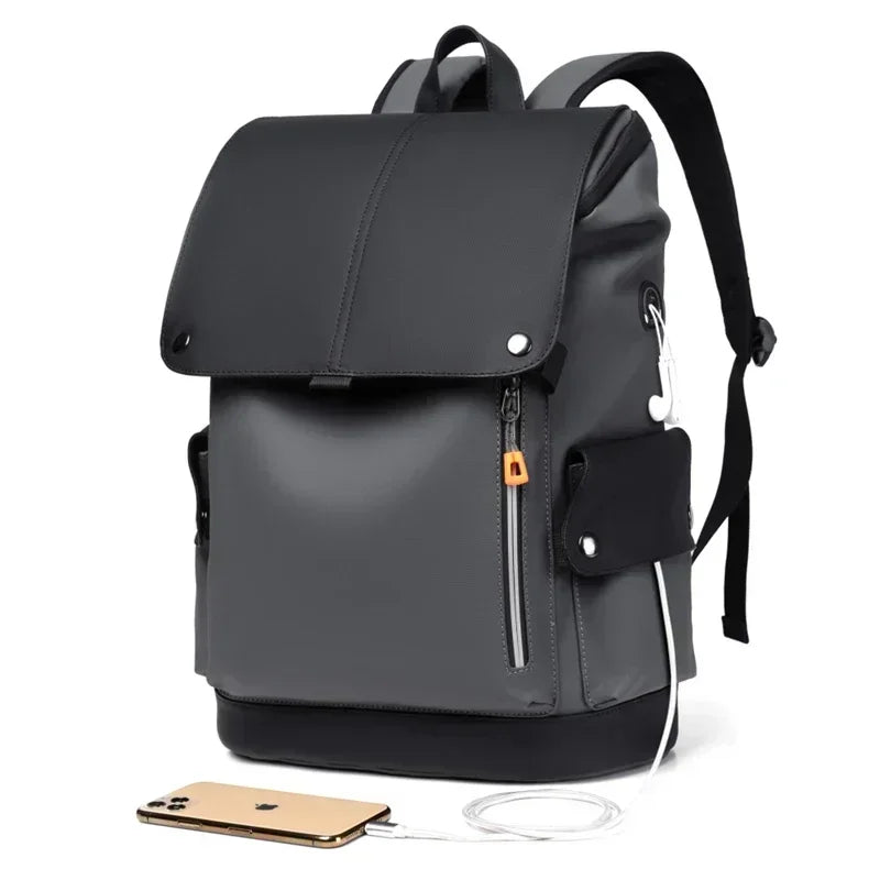Grand sac à dos étanche en cuir PU pour ordinateur portable