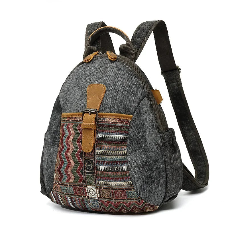 Sac à dos de voyage à motif floral de style ethnique