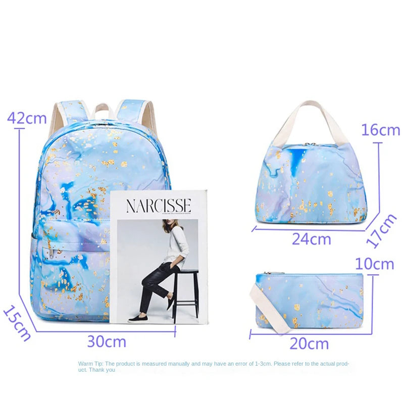 Sac d'école avec sac à déjeuner et trousse à crayons