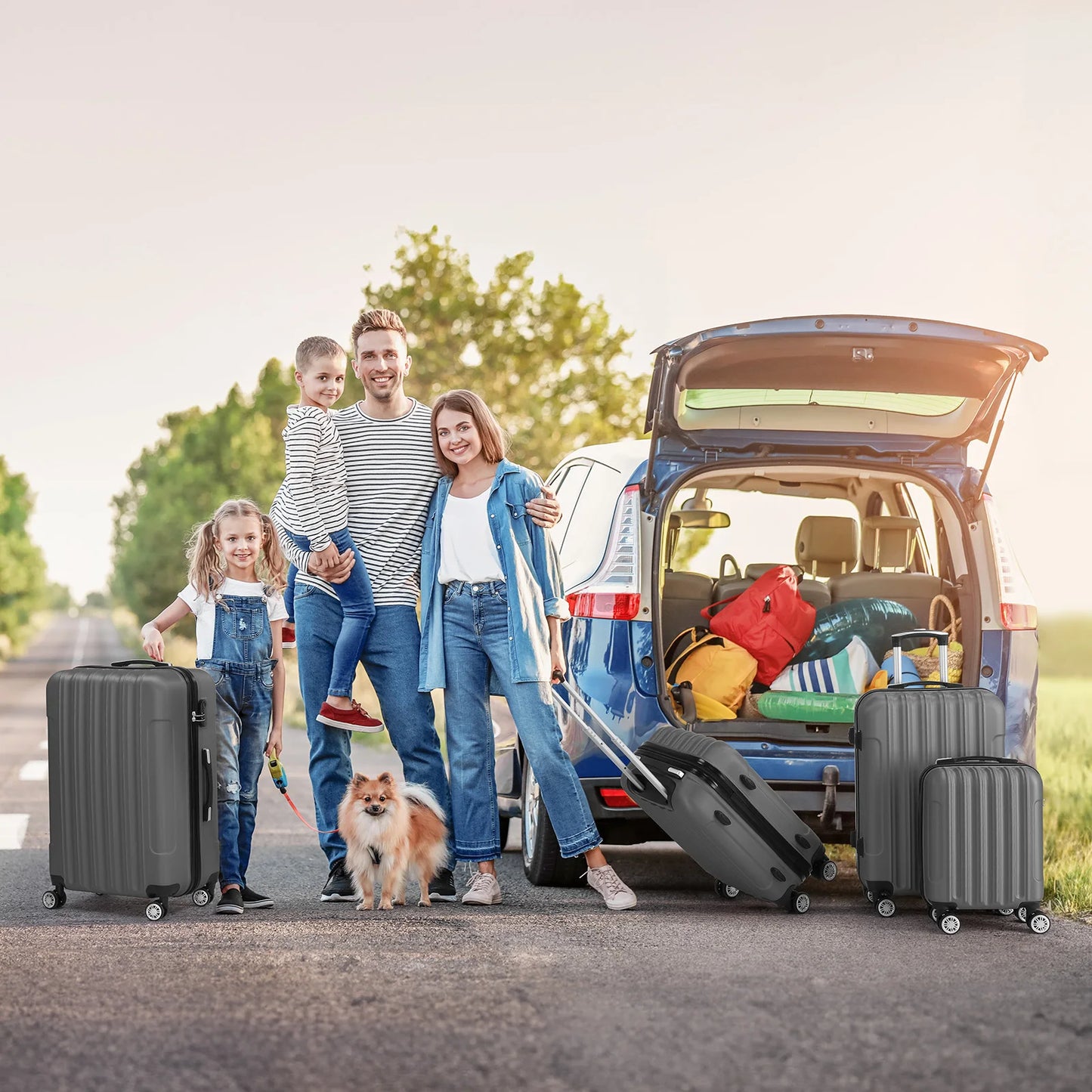 Bagages ABS protégés par les coins, 4 pièces