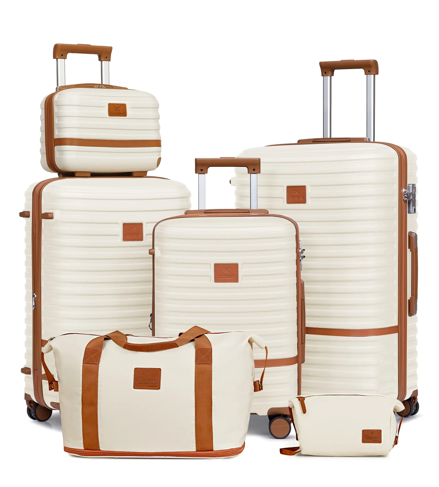 ensemble de bagages blanc et valise blanche, 6 pieces