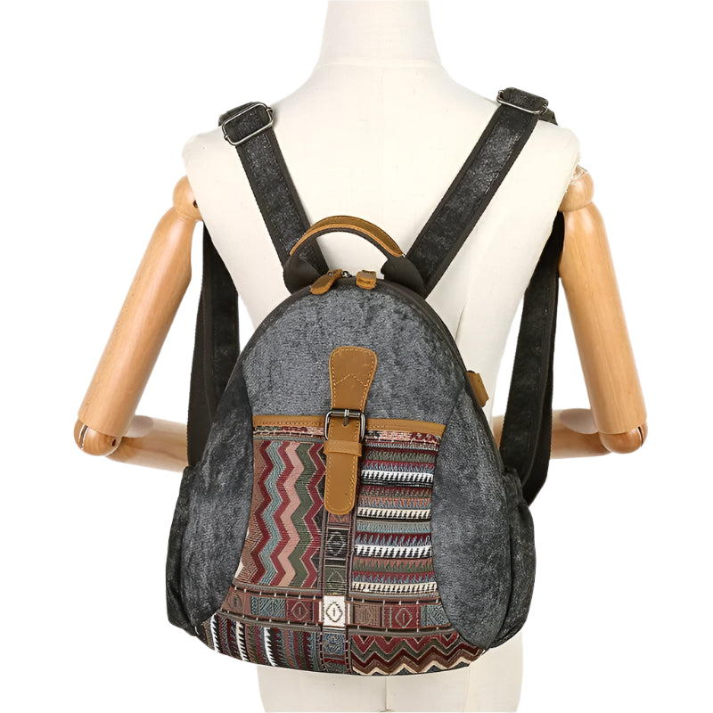 Sac à dos de voyage à motif floral de style ethnique