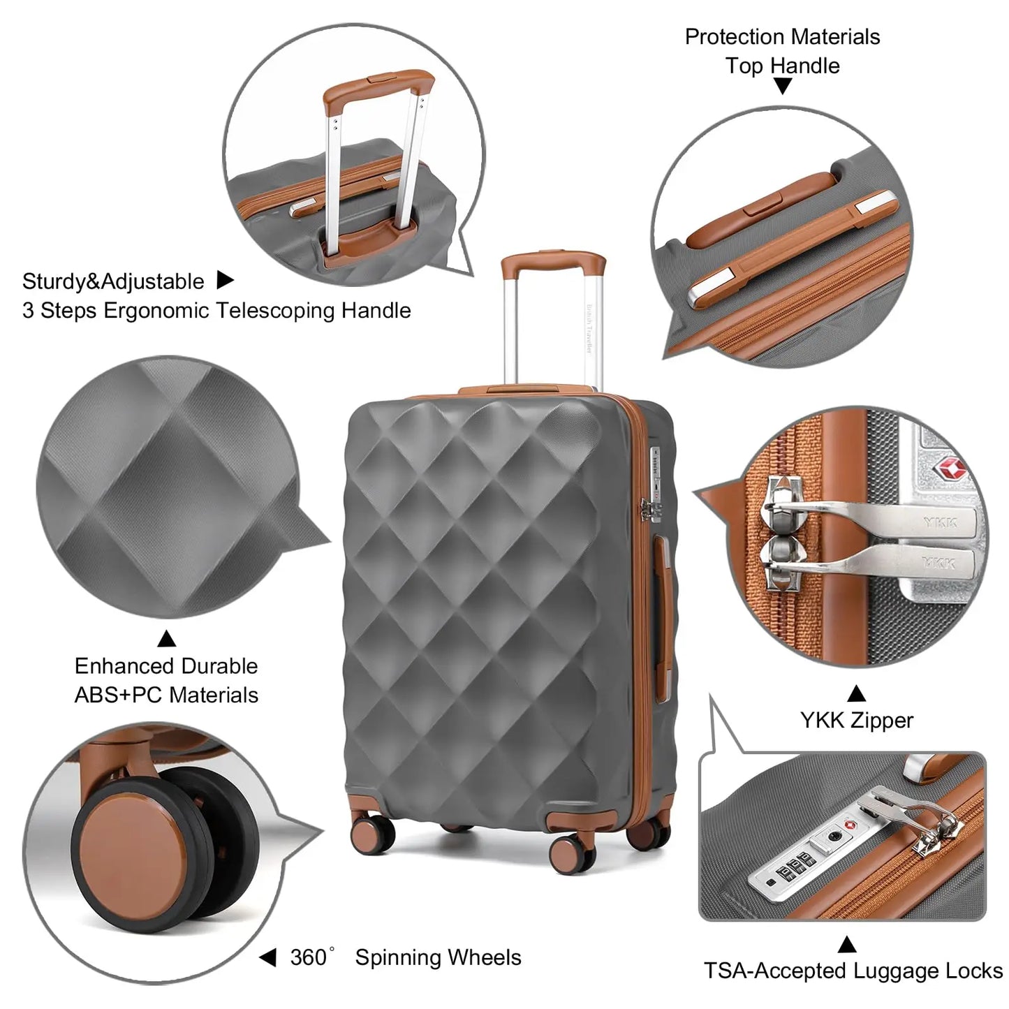 2-piece suitcase set with free shipping