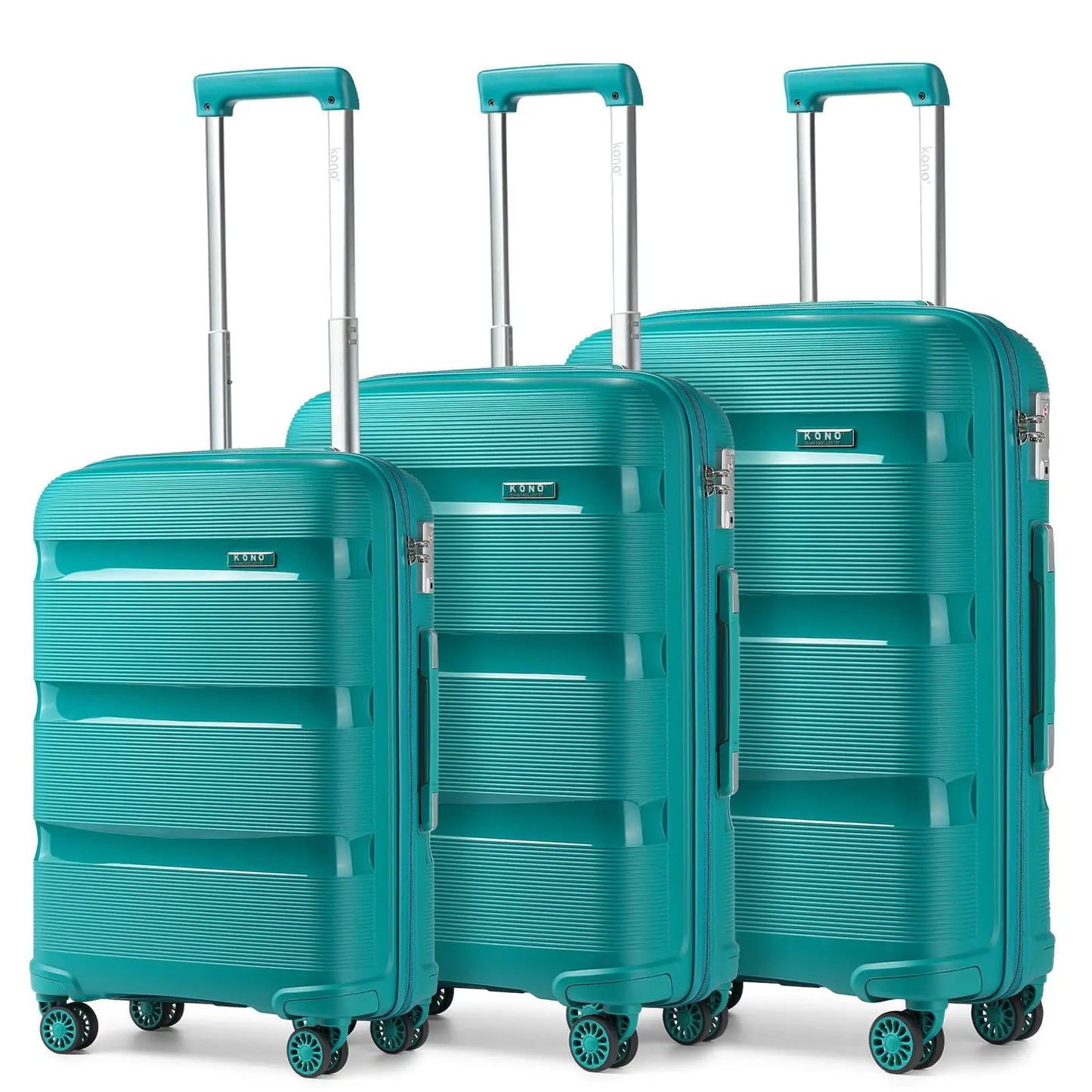 3 valise de voyage en PP avec 4 roulettes rotatives