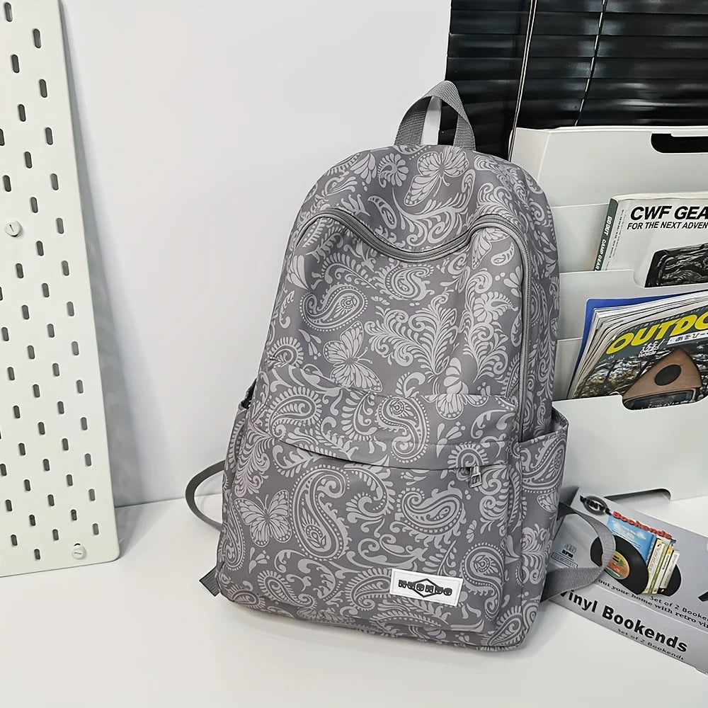 Sac à Dos Preppy Décontracté pour Couples, Imprimé Complet, pour Ordinateur, école