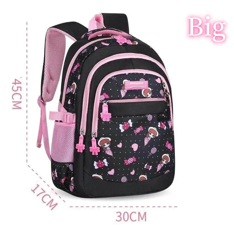 Sac à Dos d'École Primaire Version Coréenne D343 Degrés, Imperméable, observateur, Protection de la Colonne Vertébrale, Rose, Bonbons, Mignon, pour Fille