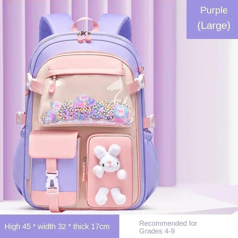 Sac à Dos de Voyage Coloré pour Fille, Cartable d'École Primaire, observateur Kawaii, Sacs Imperméables, Cadeaux Mochilas, 2025, violet grande taille