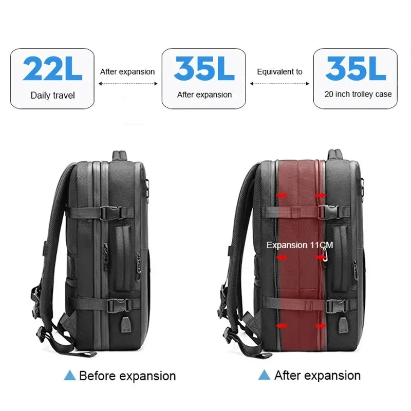 Sac à dos Airbag extensible de grande capacité pour homme