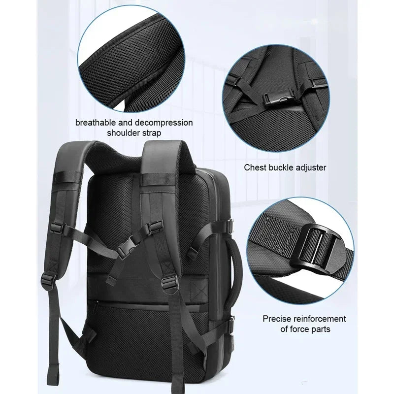 Sac à dos Airbag extensible de grande capacité pour homme