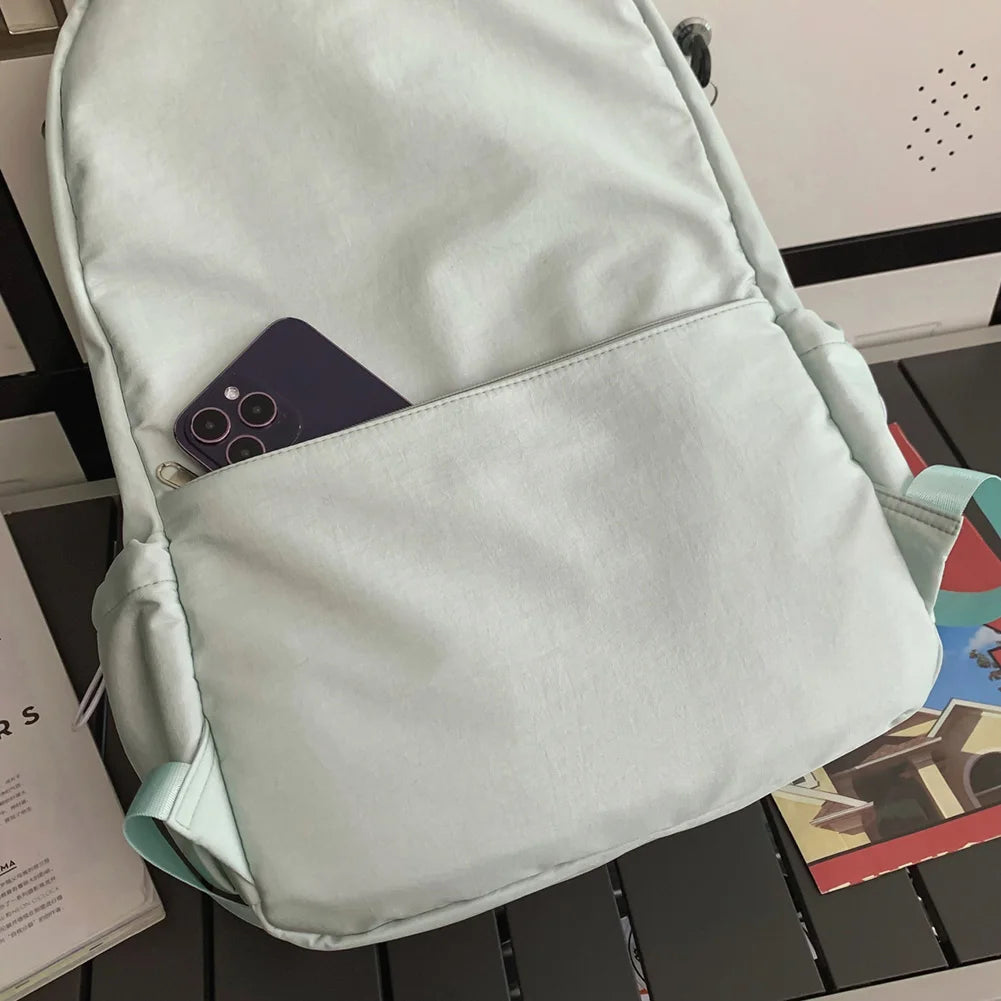 Sac à dos blanc Simple et décontracté avec fermeture éclair,