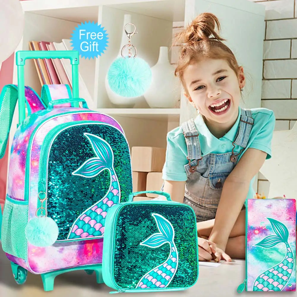 Sac à dos à roulettes pour filles