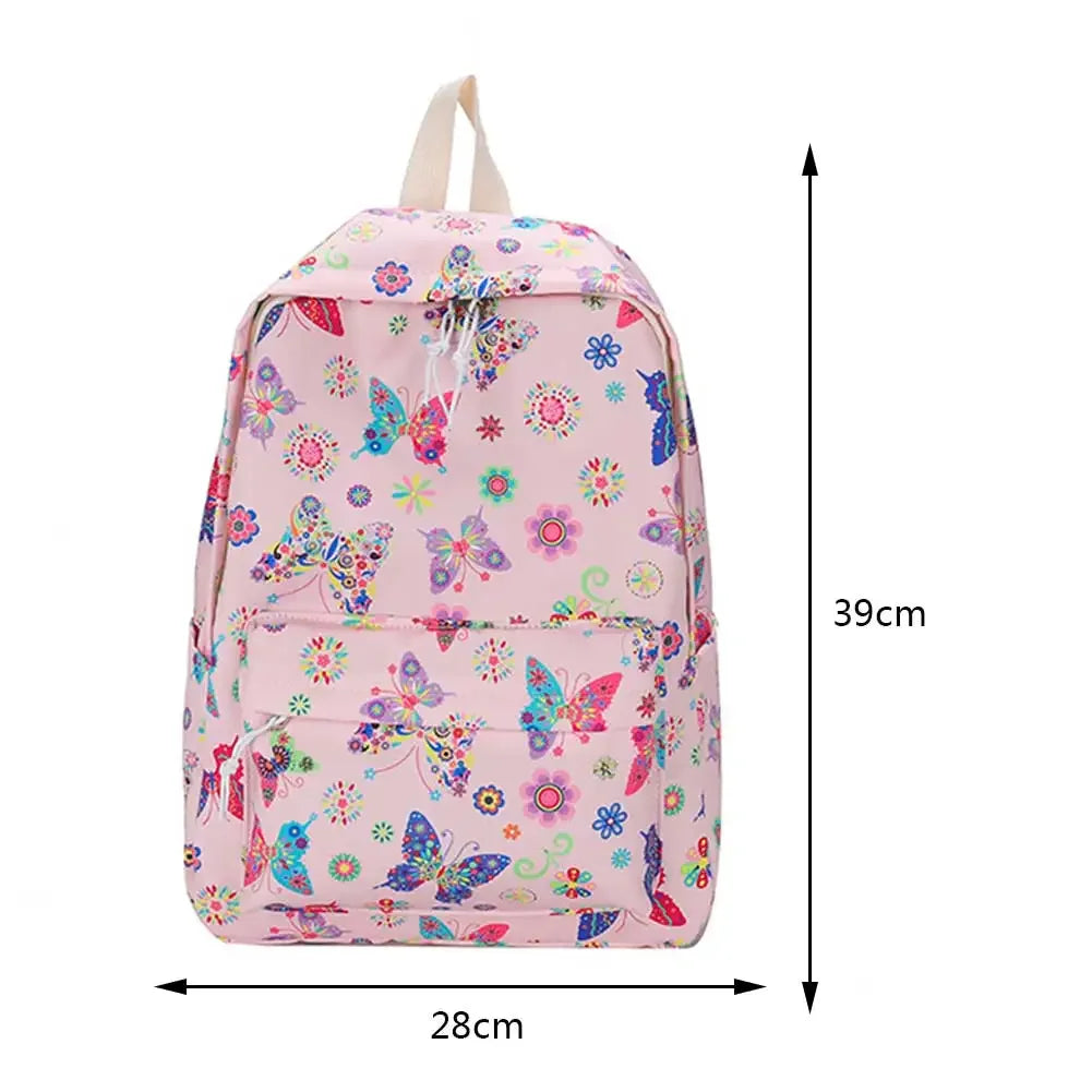 Sac à dos d'école en nylon papillon pour adolescents, grand sac à dos noir mignon pour filles, cartable étudiant pour femmes