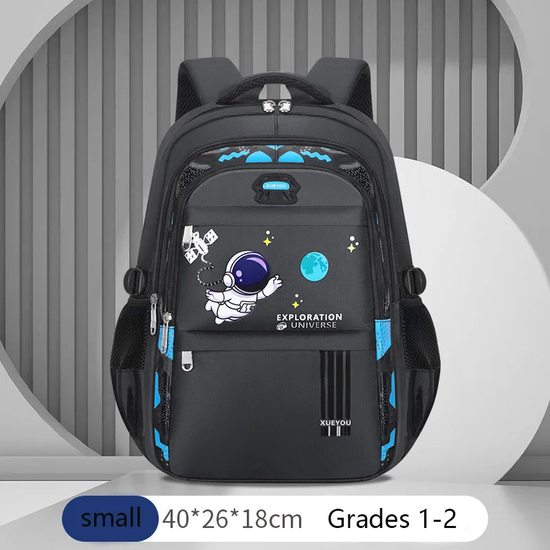 Sac à dos pour enfants sacs d'école pour enfants pour garçons astronaute école sac à dos étanche sac de livre primaire Mochila noir