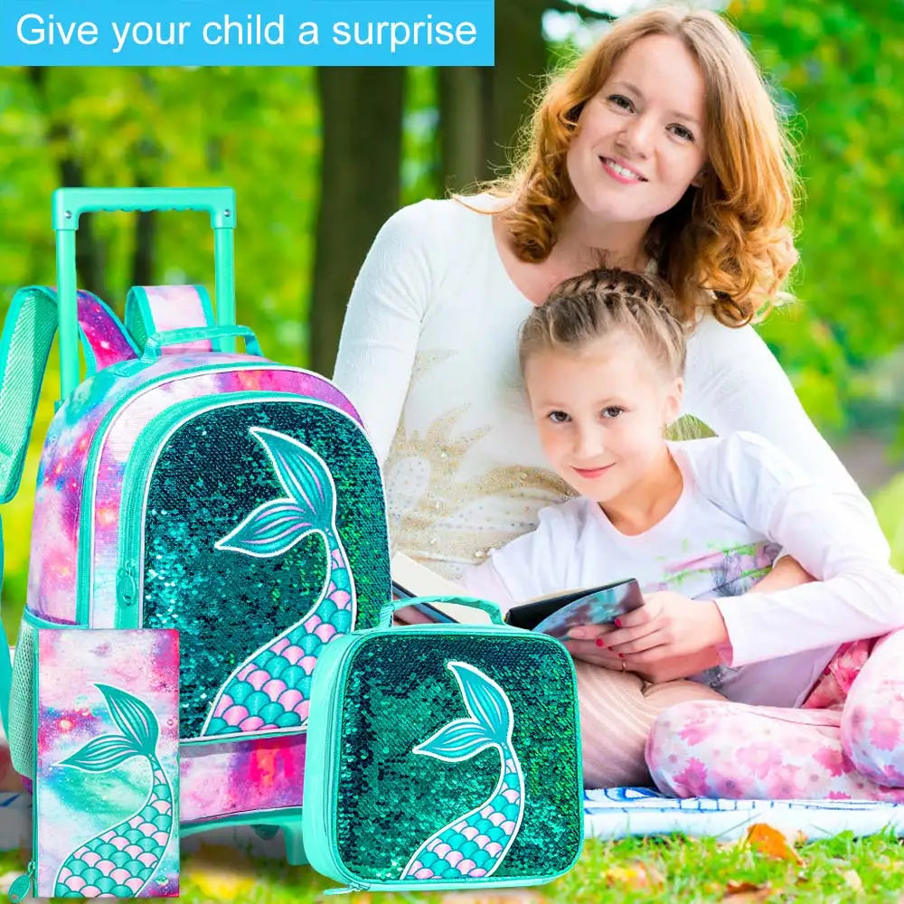 Sac à dos à roulettes pour filles