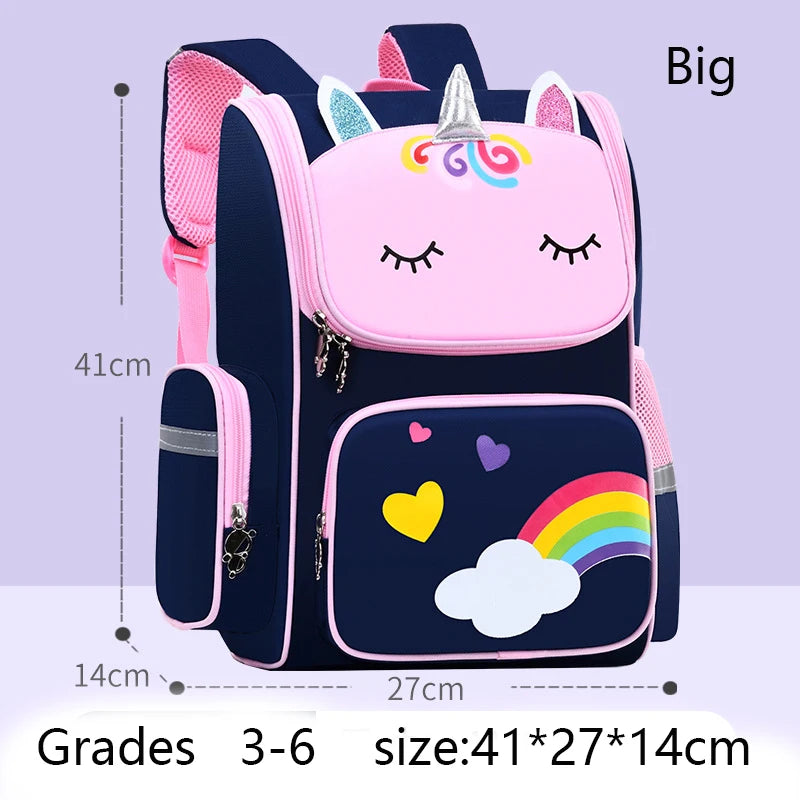 Sac à dos étanche de grande capacité pour enfants, sac d'école imprimé licorne pour adolescents de 2 à 16 ans, sac à dos Kawaii pour enfants
