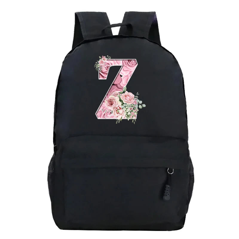 Rose alphabet sac à dos
