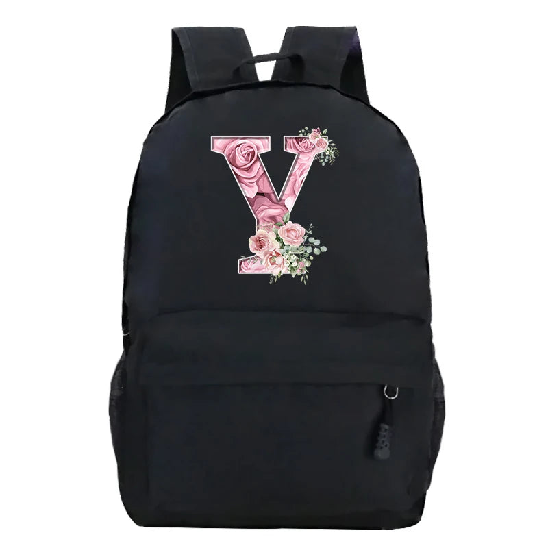 Rose alphabet sac à dos