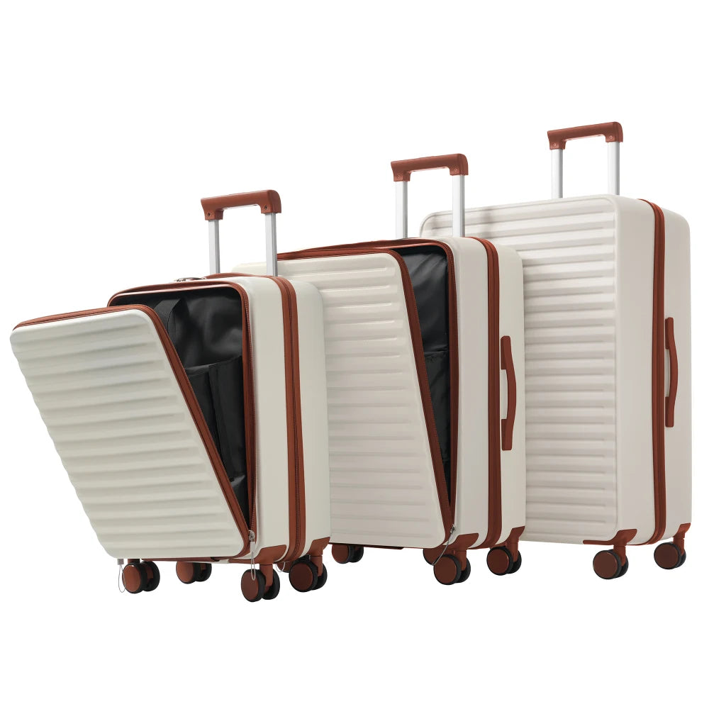Ensemble innovant de 3 valises s'ouvrant par l'avant