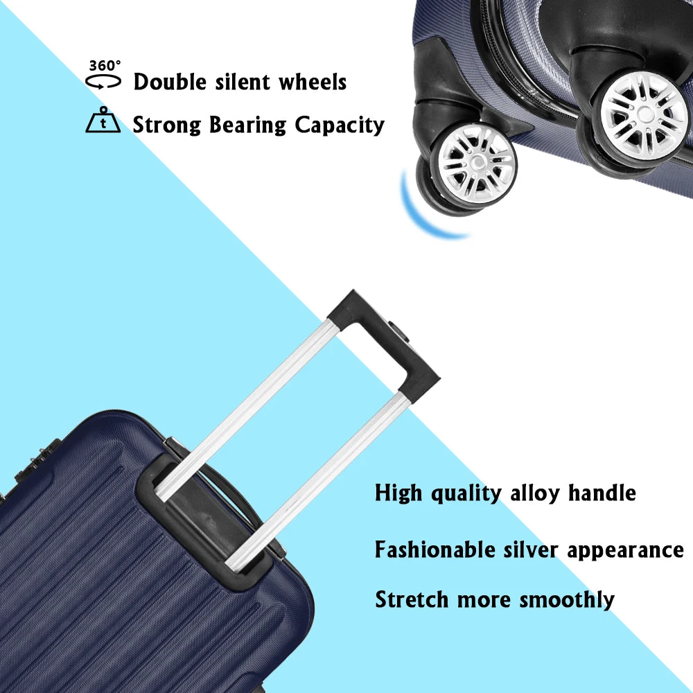 Ensemble de 3 valises à roulettes de voyage avec serrure
