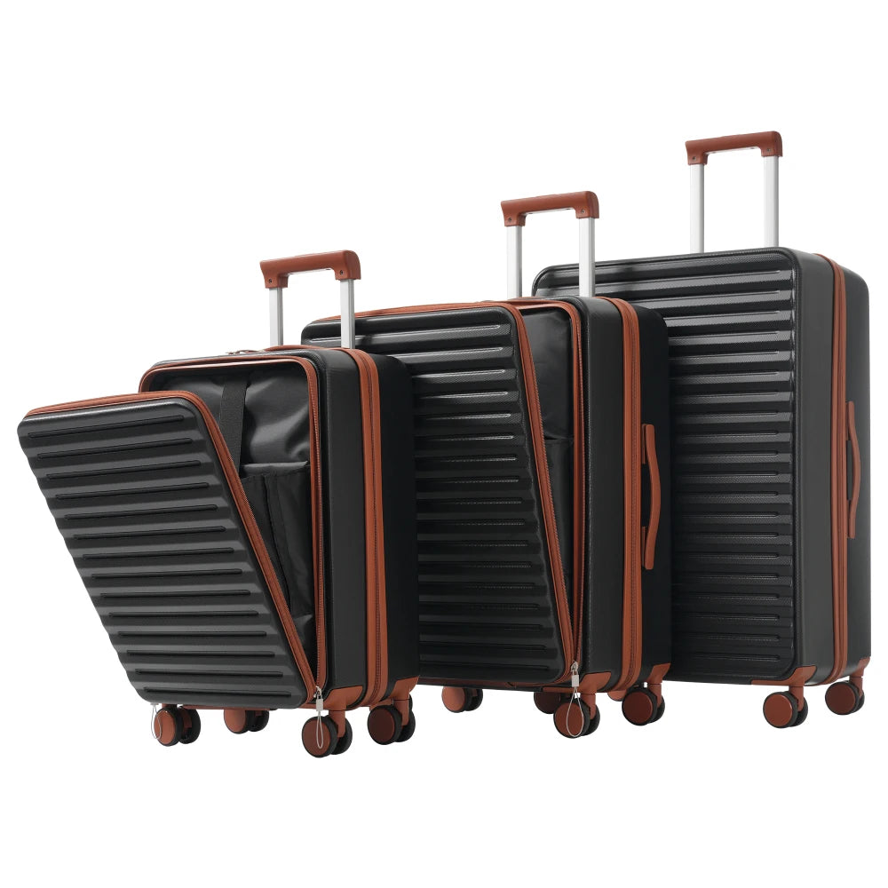 Ensemble innovant de 3 valises s'ouvrant par l'avant