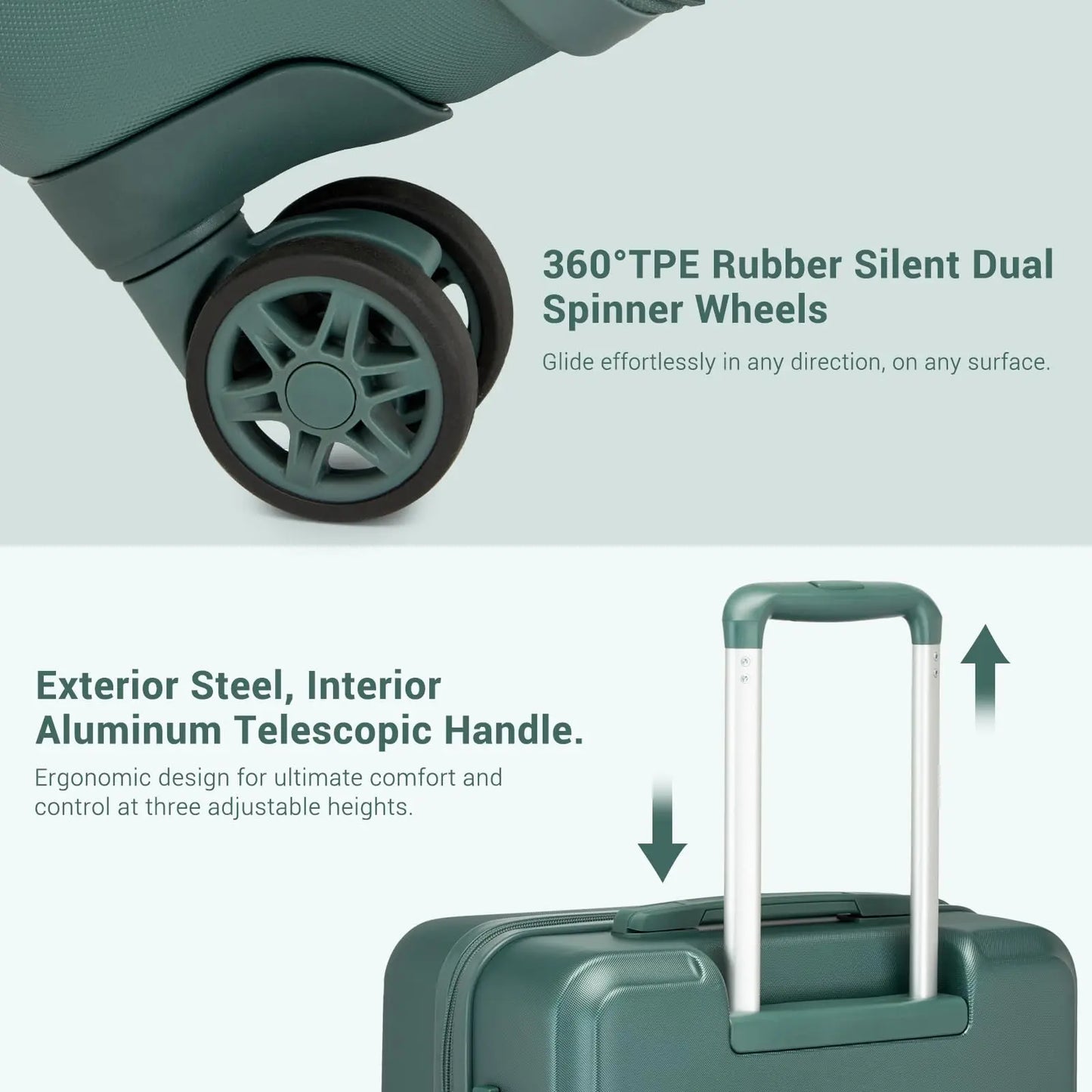 Lightweight, hard-shell suitcase, 3 pieces