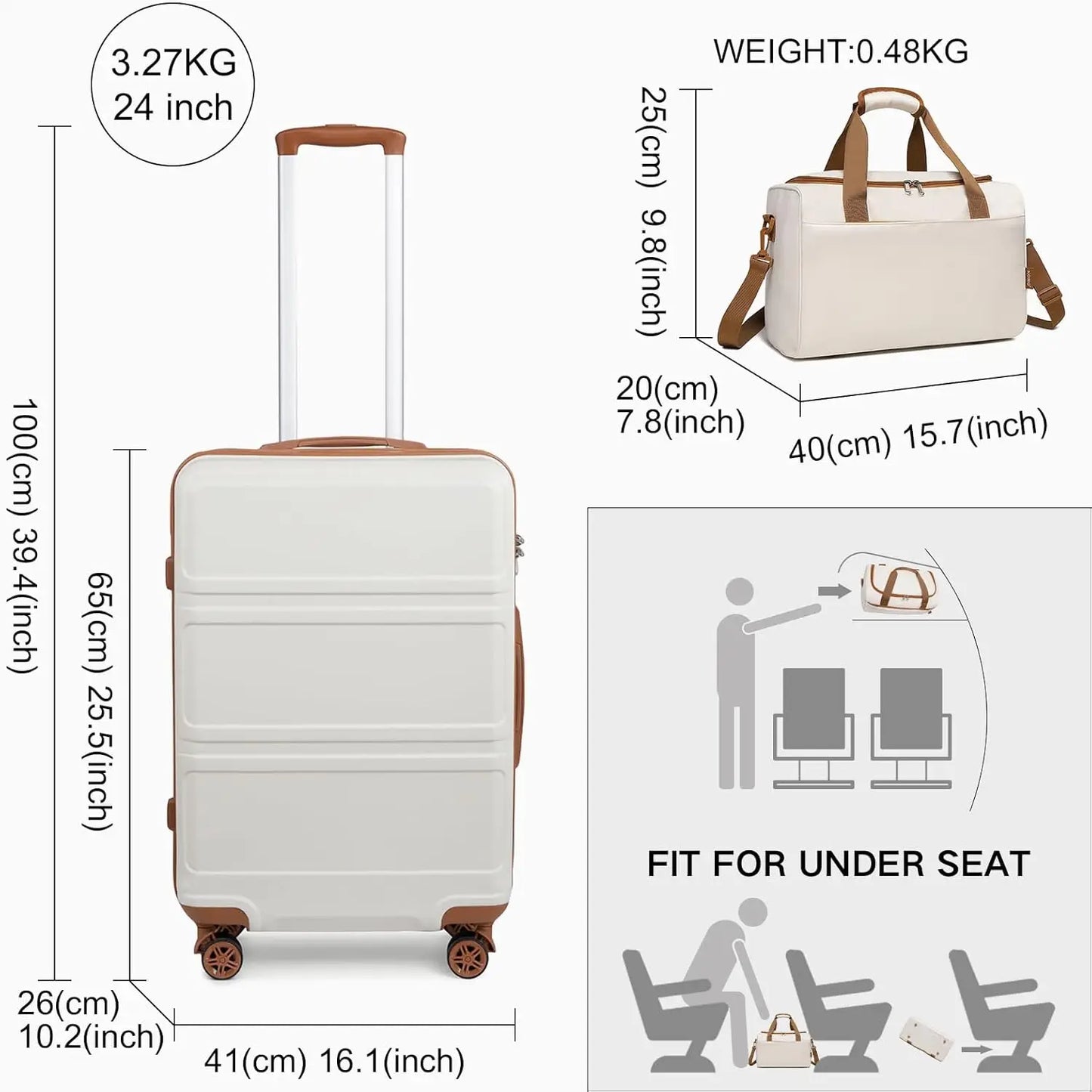 Ensemble de valise et sac, 2 Pièces