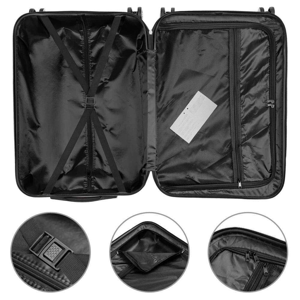 Ensemble de 3 valises à roulettes de voyage avec serrure