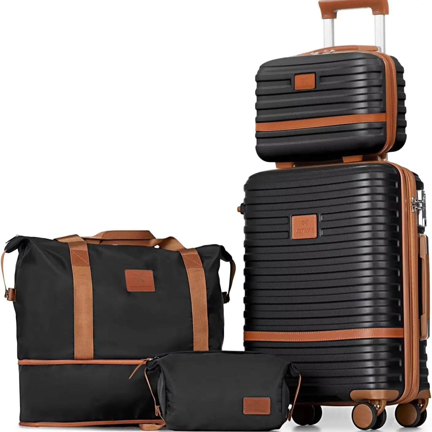 ensemble de bagages noir et valise noire, 4 pieces